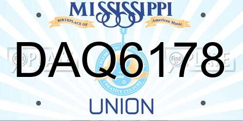 DAQ6178 Mississippi License Plate