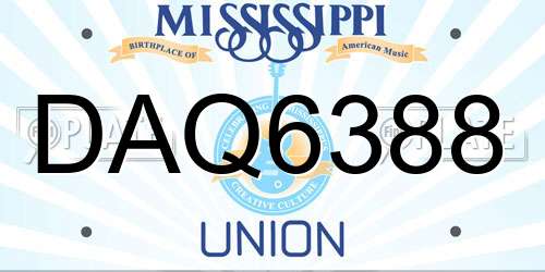DAQ6388 Mississippi License Plate