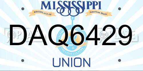 DAQ6429 Mississippi License Plate