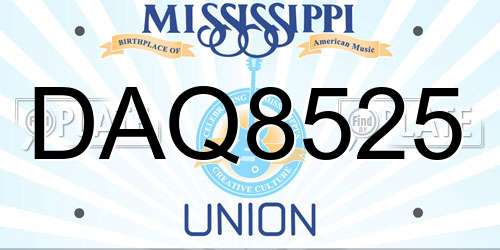 DAQ8525 Mississippi License Plate