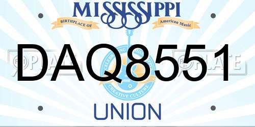 DAQ8551 Mississippi License Plate