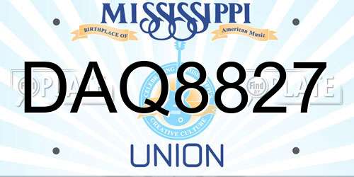 DAQ8827 Mississippi License Plate