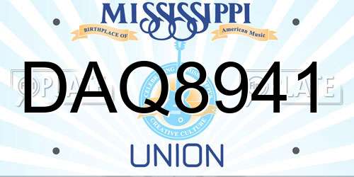 DAQ8941 Mississippi License Plate