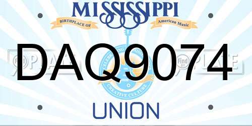 DAQ9074 Mississippi License Plate