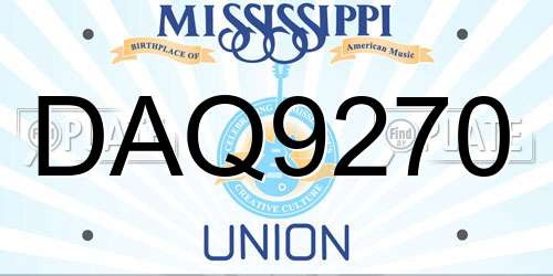 DAQ9270 Mississippi License Plate