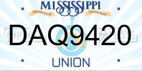 DAQ9420 Mississippi License Plate