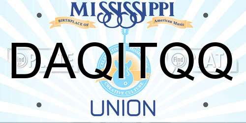 DAQITQQ Mississippi License Plate