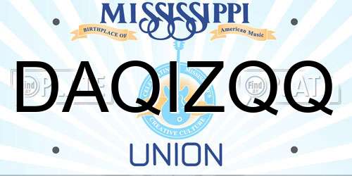 DAQIZQQ Mississippi License Plate