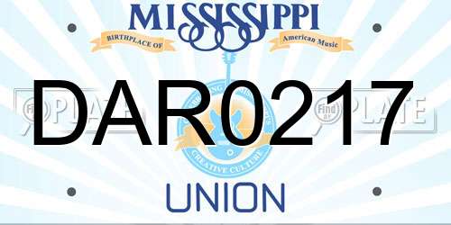 DAR0217 Mississippi License Plate