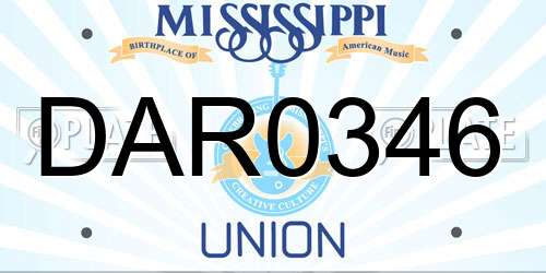 DAR0346 Mississippi License Plate
