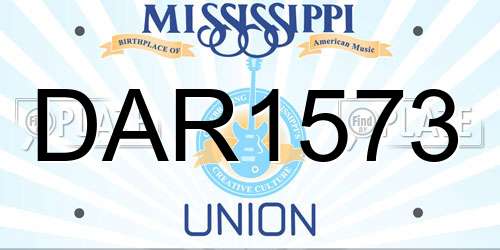 DAR1573 Mississippi License Plate