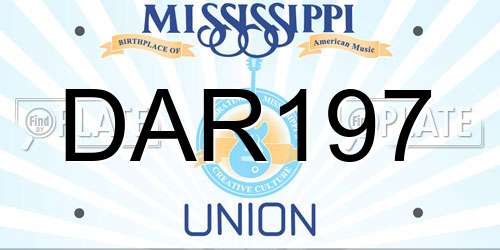 DAR197 Mississippi License Plate