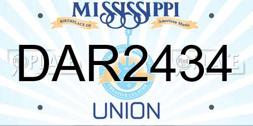 DAR2434 Mississippi License Plate
