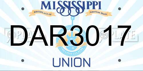 DAR3017 Mississippi License Plate