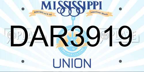 DAR3919 Mississippi License Plate