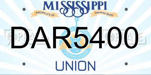 DAR5400 Mississippi License Plate