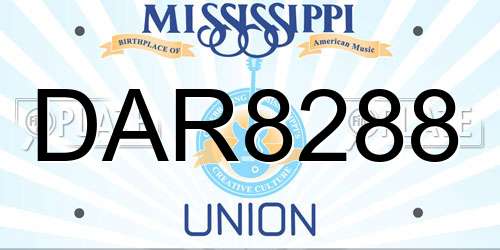 DAR8288 Mississippi License Plate