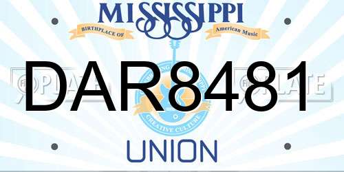 DAR8481 Mississippi License Plate