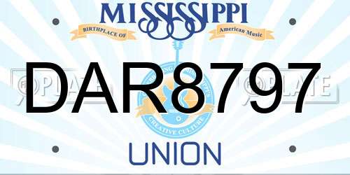 DAR8797 Mississippi License Plate