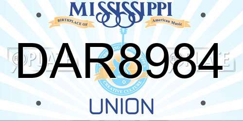 DAR8984 Mississippi License Plate
