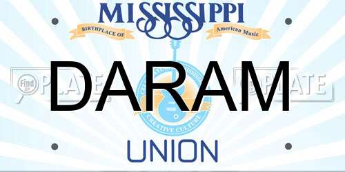 DARAM Mississippi License Plate