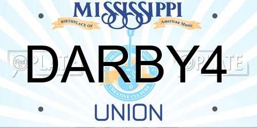 DARBY4 Mississippi License Plate