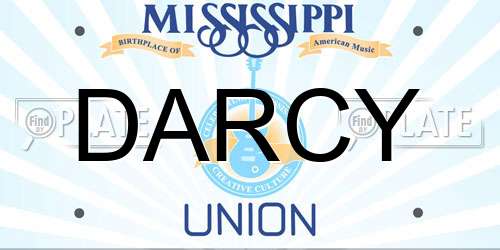 DARCY Mississippi License Plate