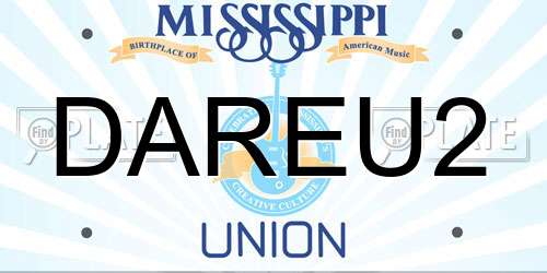 DAREU2 Mississippi License Plate
