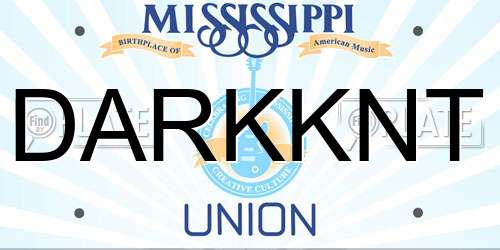 DARKKNT Mississippi License Plate