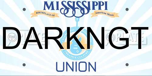 DARKNGT Mississippi License Plate
