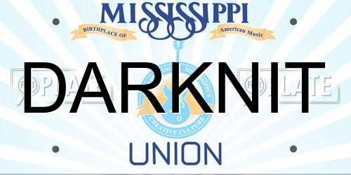 DARKNIT Mississippi License Plate