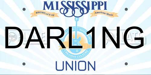 DARL1NG Mississippi License Plate