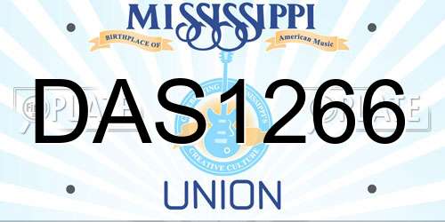 DAS1266 Mississippi License Plate