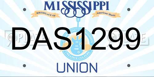 DAS1299 Mississippi License Plate
