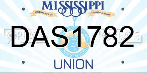 DAS1782 Mississippi License Plate