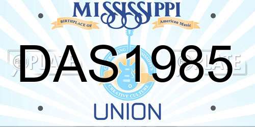DAS1985 Mississippi License Plate
