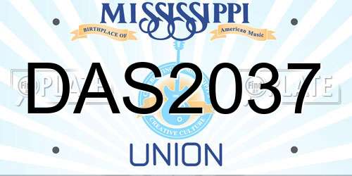 DAS2037 Mississippi License Plate