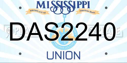 DAS2240 Mississippi License Plate