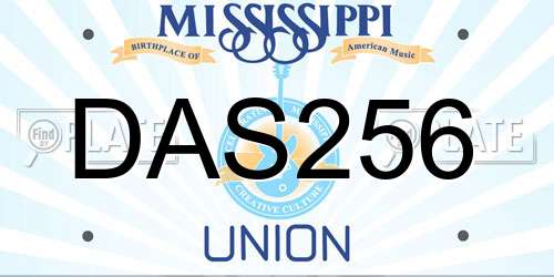 DAS256 Mississippi License Plate