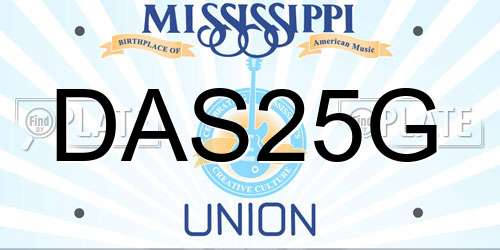 DAS25G Mississippi License Plate