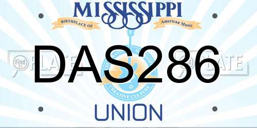 DAS286 Mississippi License Plate