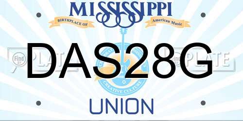 DAS28G Mississippi License Plate