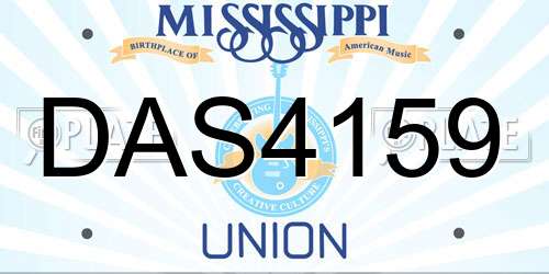 DAS4159 Mississippi License Plate