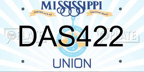 DAS422 Mississippi License Plate