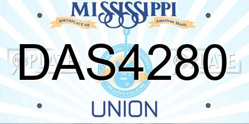 DAS4280 Mississippi License Plate