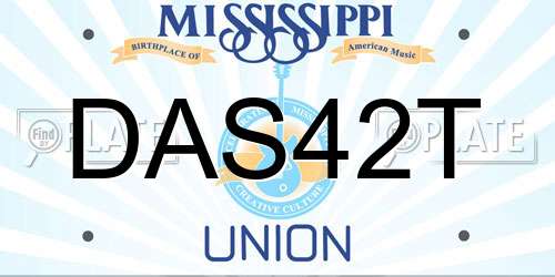 DAS42T Mississippi License Plate