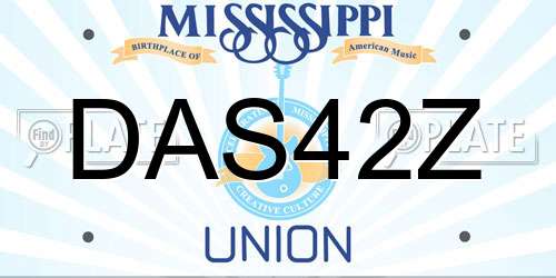 DAS42Z Mississippi License Plate