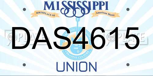 DAS4615 Mississippi License Plate