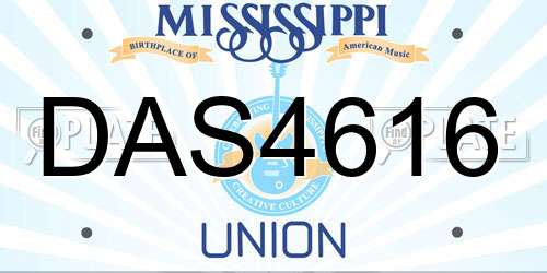 DAS4616 Mississippi License Plate