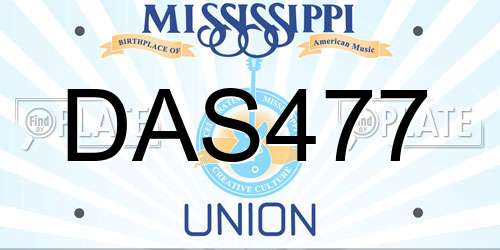 DAS477 Mississippi License Plate